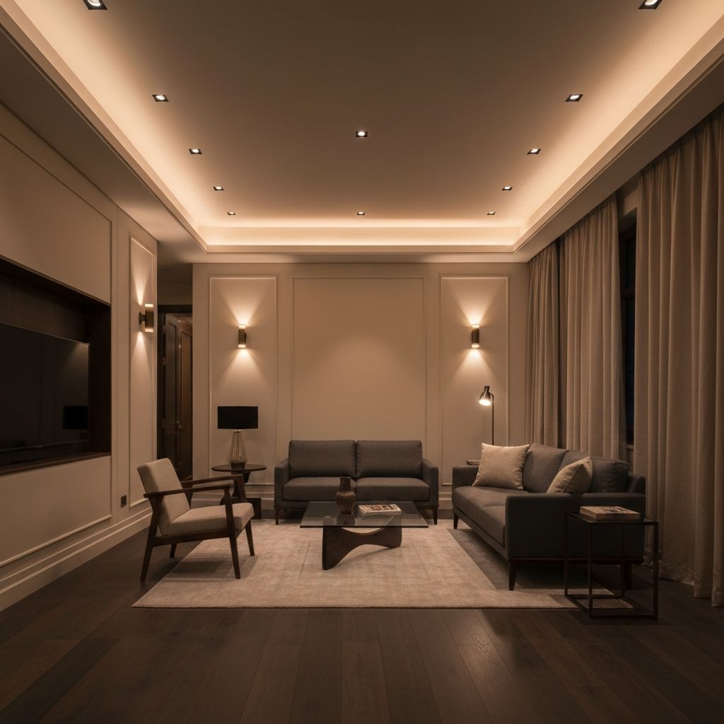 Sala de luxo com iluminação design